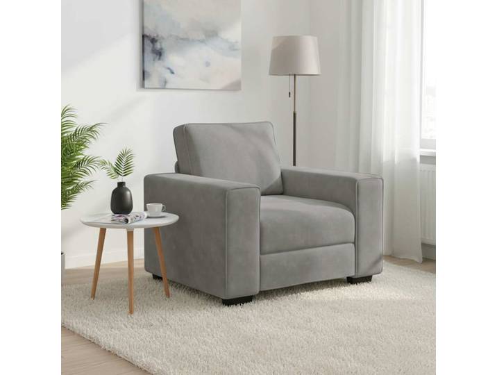 vidaXL Sessel Hellgrau 100x77x82 cm Samt