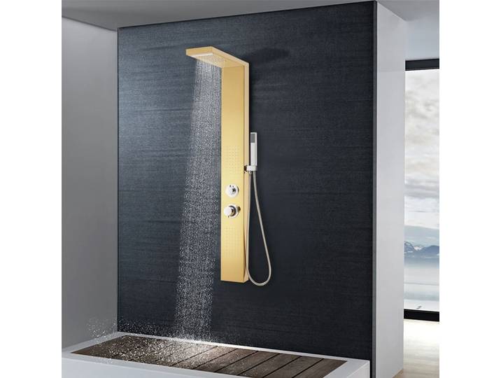 vidaXL Duschpaneel-System Edelstahl 201 Golden