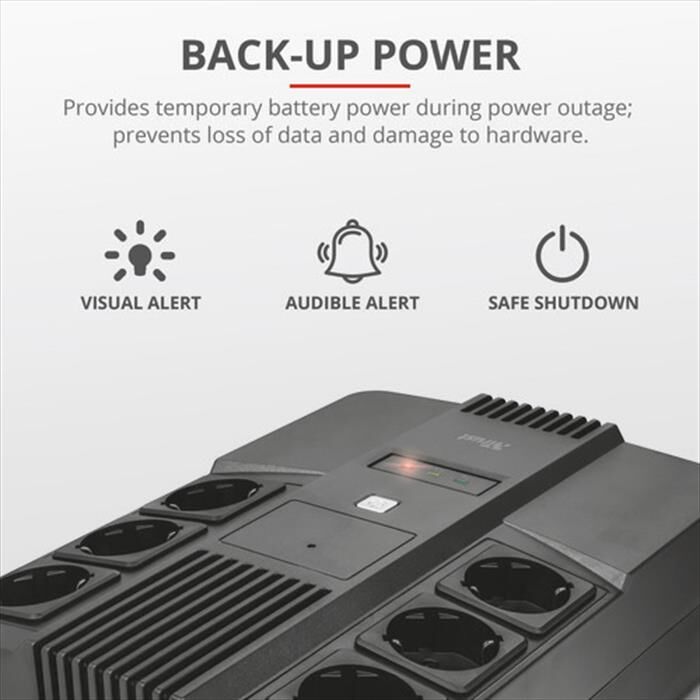 Trust Maxxon Powerstrip Ups 800va-black