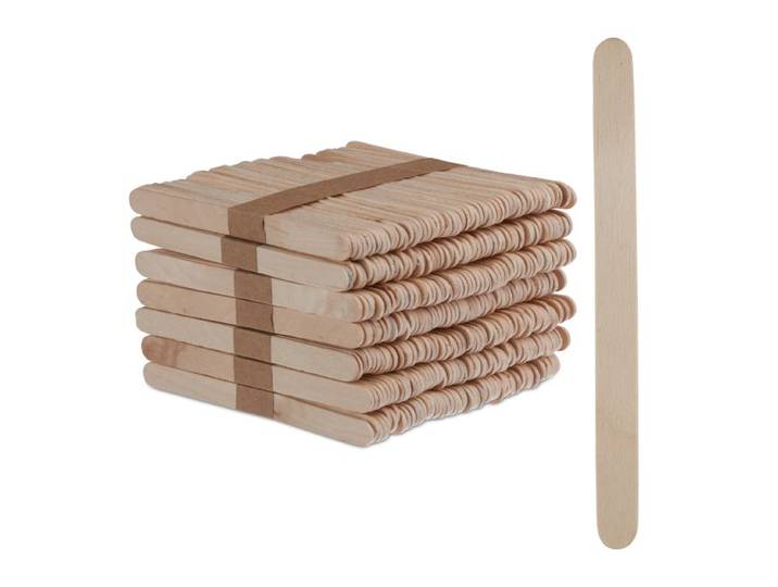 Relaxdays Eisstiele aus Holz 500 Stück