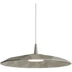 Zafferano Schräge LED-Pendelleuchte aus grauer Keramik mit prismatischer Geometrie, 8 W, 3000 K, Durchmesser 40 cm, ideal für moderne Interieurs