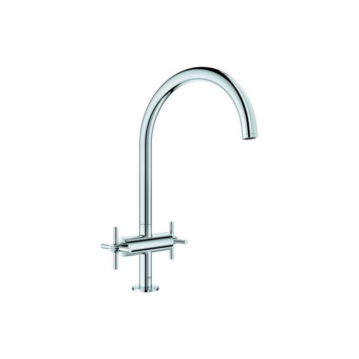 Grohe Atrio Spültisch-2-Griff-Armatur 30362000 chrom, mit C-Auslauf mit Mousseur