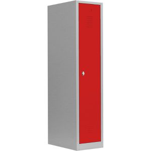 Lüllmann Spind 515114, rot, 1 Abteil mit Trennwand, Drehriegelschloss, 42 x 180 cm