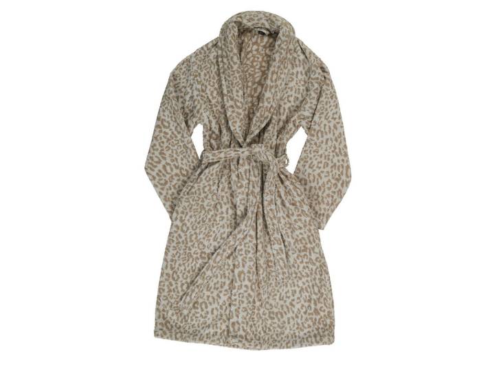 Dieter Knoll Bademantel, Beige, Textil, Animalprint, unisex, hochwertige Qualität, atmungsaktiv, Heimtextilien, Badtextilien, Bademantel, Bademäntel Damen