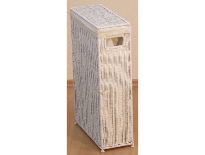 Wäschekorb, weiss (weiß), B:16cm H:59cm T:39cm, Eisen, HOFMANN LIVING AND MORE, Wäschesammler, Wäschekorb, für schmale Nischen geeignet, nur 16 cm breit