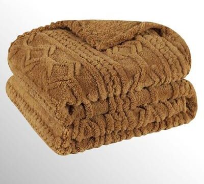 Home City, Inc. Arctic Boho Blanket, King, Camel