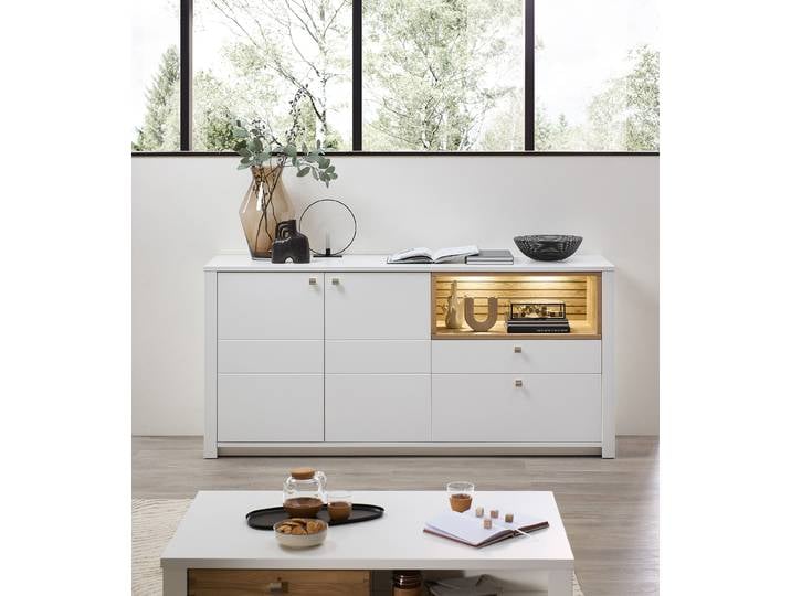 Beleuchtetes Sideboard 192 x 90 x 47cm Weiß