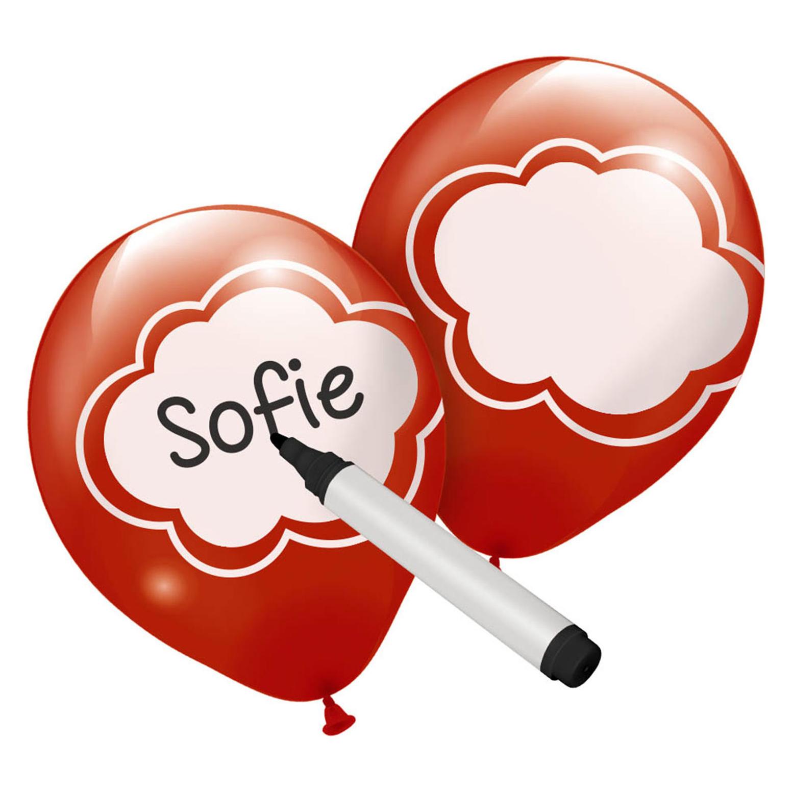 Folat Beschreibbare Luftballons farbig (6x) (08575)