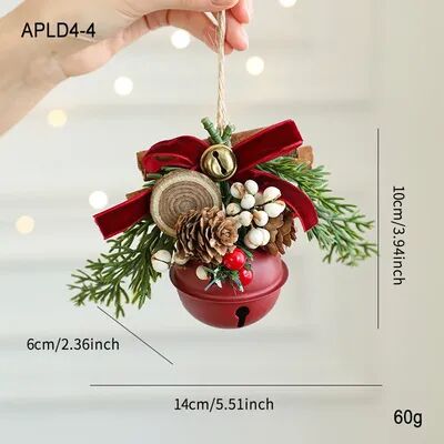 DynamicDeals Mixed Pendant Christmas Tree, Christmas Bell Antlers Bow Pinecone Bell, Showcase Car Hanging Decoration 8