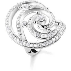Thomas Sabo TR2379-051-14 Damenring Welle mit Weißen Steinen, 50/15,9