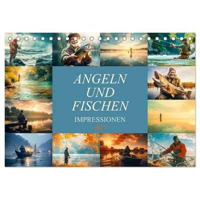 Angeln und Fischen Impressionen (Tischkalender 2027 DIN A5 quer), CALVENDO Monatskalender