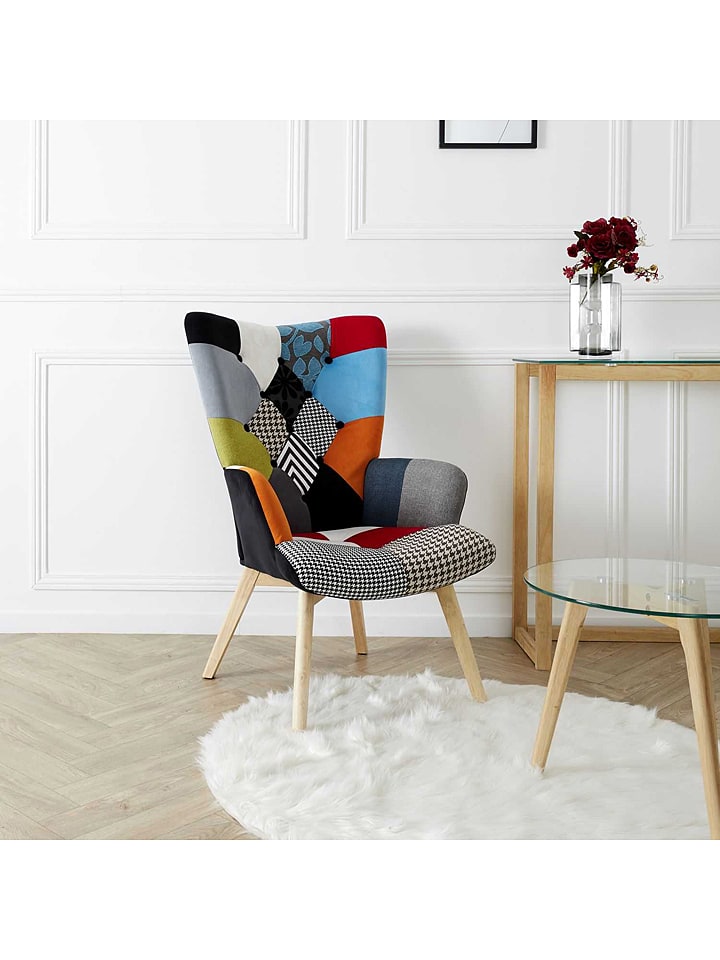 THE HOME DECO FACTORY Sessel "Helsinki" in Bunt - (B)72 x (H)99,5 x (T)66 cm - onesize