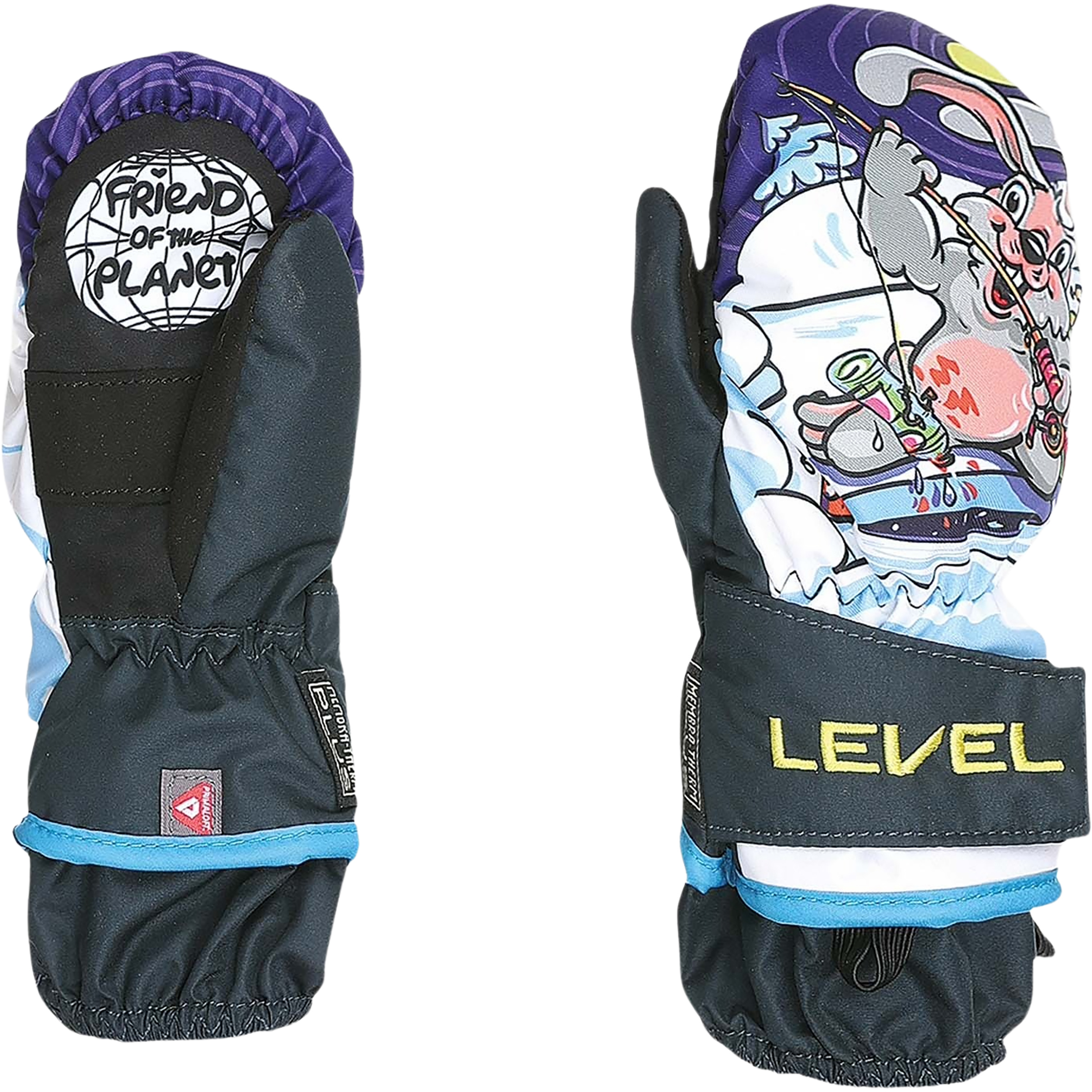 Level Animal Kinder Skihandschuhe blau Größe S Skifahren | Lifestyle Wasserdicht Wasserabweisend