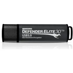 iStorage 128GB Kanguru Defender Elite30 (128 GB, USB-A), USB Stick, Grau, Schwarz