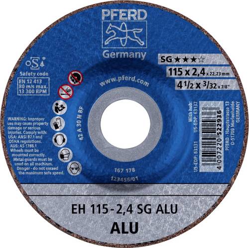 PFERD TOOLS EH 115-2,4 SG ALU 61340312 Trennscheibe gekröpft 115mm 25 St. Aluminium, NE-Metalle