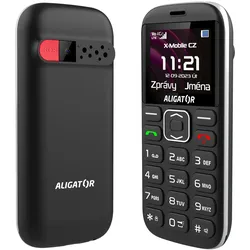 Aligator A720 Sen.??ern?? + stol.nab. (1.80", 0.30 Mpx), Tastenhandy, Schwarz