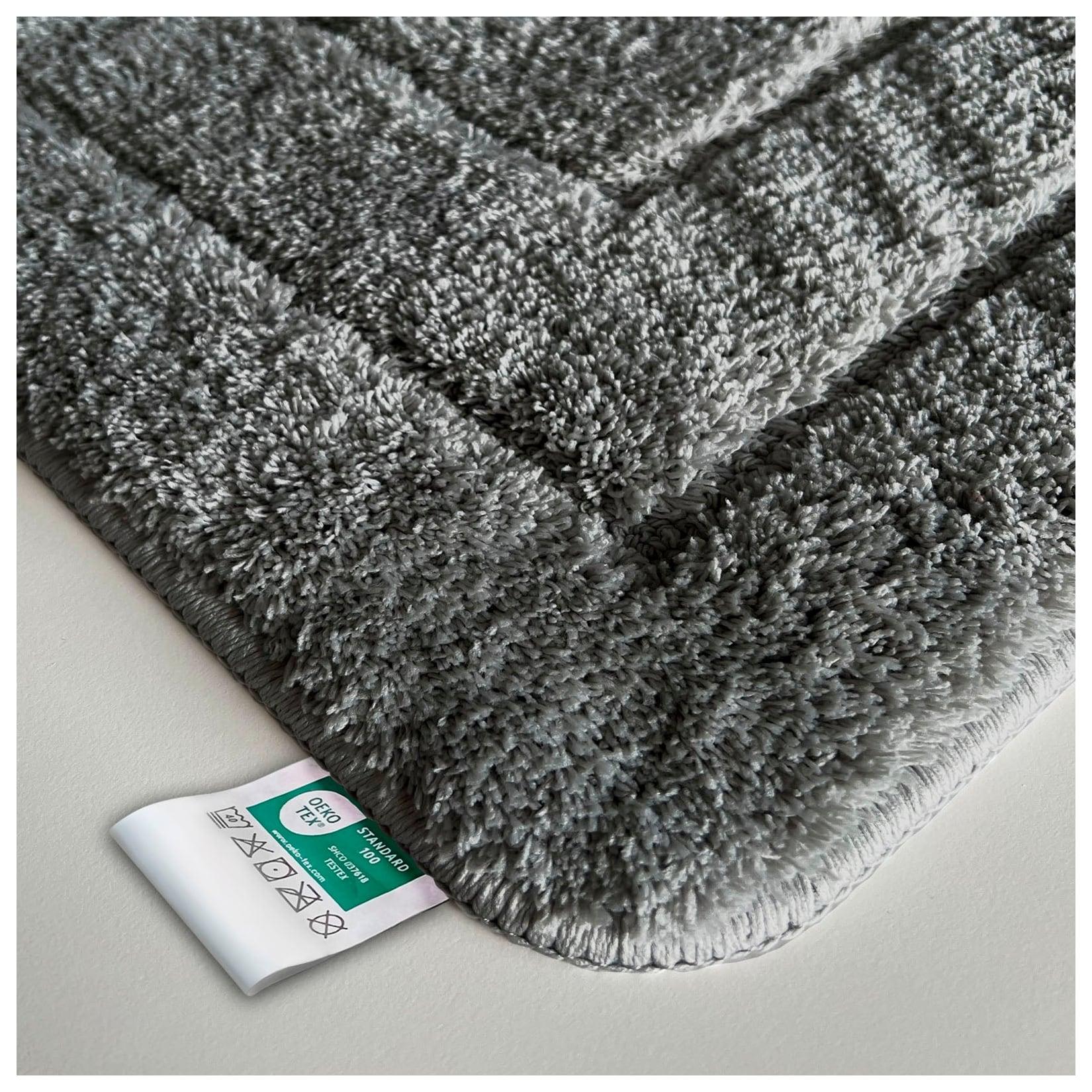Karat homeliving Badematte Atlantis Reckteckig Rutschhemmende Rückseite Dunkelgrau