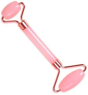 Uplifted Finds Natural Resin Facial Roller And Heart Shaped Gua Sha Scraper Set pink Double Head