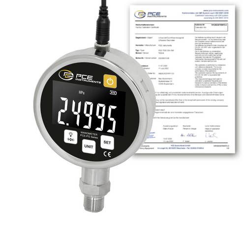 PCE Instruments PCE-PG 25H-ICA Druck-Messgerät kalibriert (ISO) Druck -0.88 - 25 bar