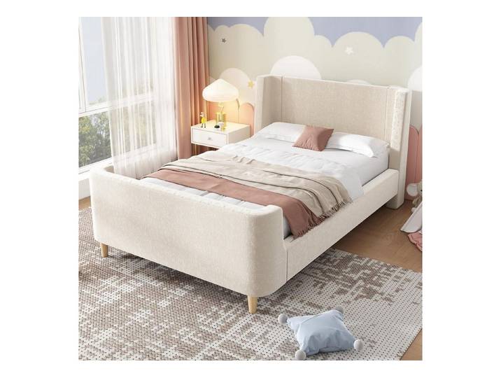 LuxusKollektion Polsterbett Polsterbett Kinderbett Schlittenbett 90x200 cm Weltraum Muster