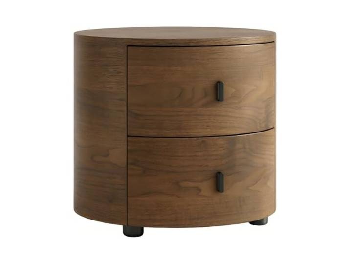 HLHLOP777 Nachttisch Runder Nachttisch mit 2 Schubladen Schlafzimmermöbel For die Organisation der Aufbewahrung im Schlafzimmer und Wohnzimmer(Bruin,Groß)