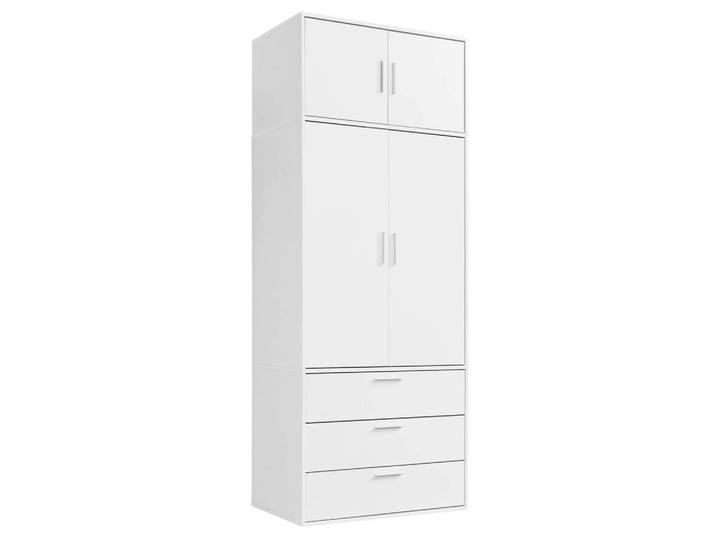 Mokebo Kleiderschrank Grid deckenhoch, Weiß, 1 Fächer, 90x234x58 cm, Schlafzimmer, Kleiderschränke, Drehtürenschränke
