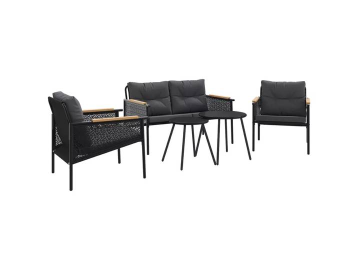 VidaXL - Balkonmöbel set stahl, One Size, Schwarz
