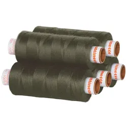 buttinette Universal-Nähgarn, Stärke: 100, 5er-Pack, khaki