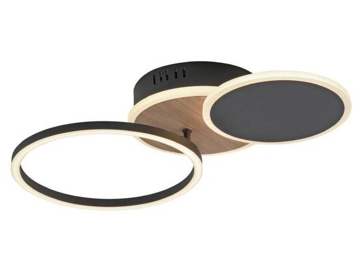 Plafonnier LED SEVENT 25\,5 W\, 3000 K\, 1100 lm\, métal noir et blanc\, dimensions : 8\,2 x 50 x 33\,4 cm\, IP20\, Leuchten Direkt