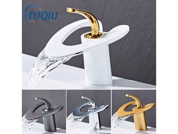 Robinet de Cascade Chaude et Froide en Laiton localité et Blanc, Accessoire de Centre Commercial Créatif