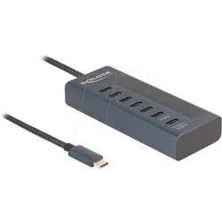 DELOCK 64288 - USB 3.1 Hub, 7 Port, USB-C zu 7x C, Leistungsanzeige