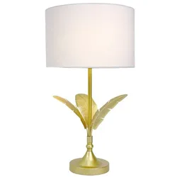 Relaxdays Lampe Palmenblatt Weiß,Gold