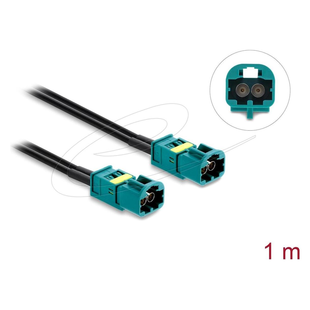 Delock Kabel: Mini-FAKRA-Z-Stecker (doppelt) auf FAKRA-Z-Stecker (doppelt) (Antennenkabel) (91470)