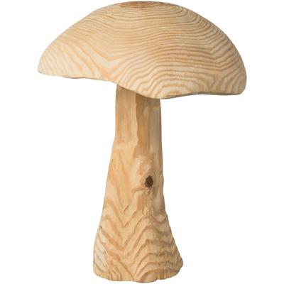 Dekoobjekt CREATIV DECO "Pilz, Weihnachtsdeko", beige (natur), H:38cm Ø:30cm, Massivholz, Dekofiguren, aus Tannenholz gefertigt
