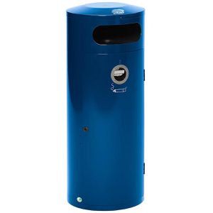 VAR Aschenbecher KS 70, enzianblau, für Outdoor, 2in1, Aschenbecher & Mülleimer aus Metall, 42 x 105cm, 70 L