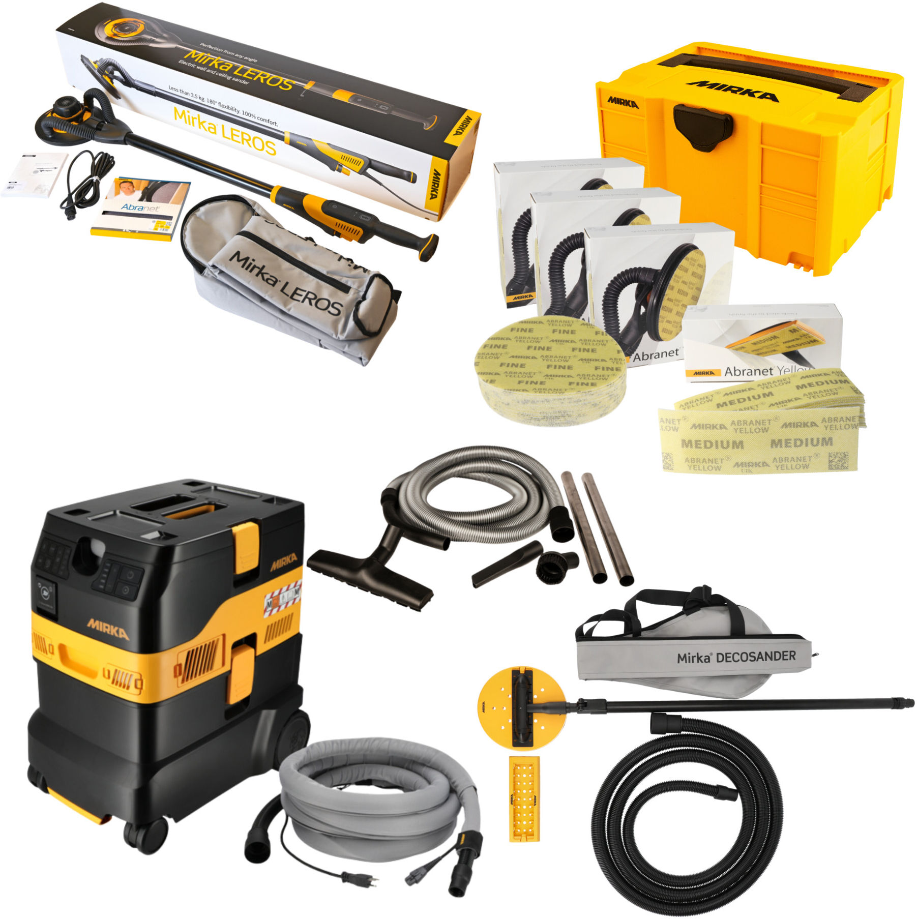 Mirka LEROS-System AY 1230 großflächiges Schleifen M-Klasse Absaugung (KIT2603JCDMDE)