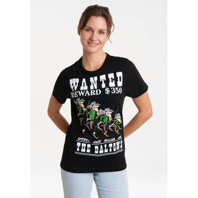 T-Shirt LOGOSHIRT "Lucky Luke - The Daltons", Damen, Gr. M, schwarz, 100% Baumwolle, bedruckt, normal, Rundhals, Shirts T-Shirt, mit lizenziertem Print