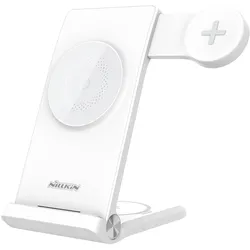 Nillkin PowerTrio 3in1 kabelloses Ladegerät MagSafe für Samsung Watch Weiss (15 W), Wireless Charger, Weiss