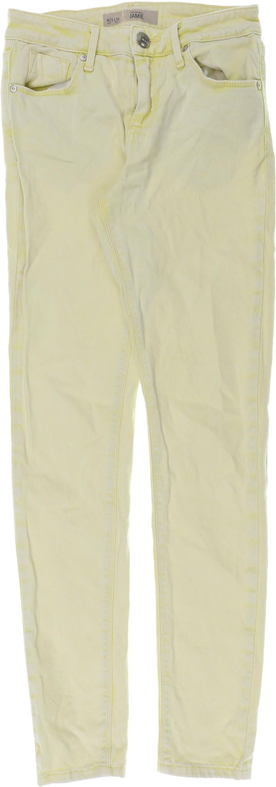 Topshop Damen Jeans, Gelb, Gr. W25, Elasthan / Baumwolle - Second Hand