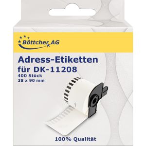 Böttcher-AG Brother-Etiketten für Brother DK-11208, 400 Adress-Etiketten, (HxB) 38 x 90 mm