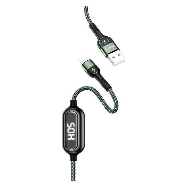 Usams USB-A to Lightning 1.2m cable black (63801-uniw) (1.20 m, USB 3.2 Gen 1) (63801-uniw)