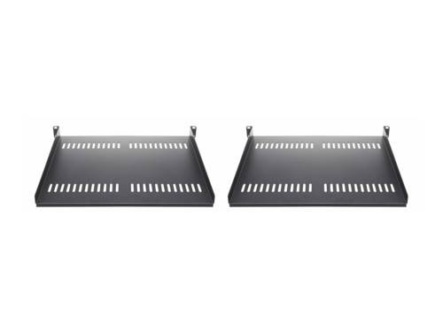 StarTech.com 2-Pack 1U Server Rack Shelf, Vented, 44lb Capacity, 16 Deep (CABSHELF116V2PK)