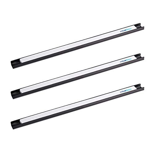 Relaxdays Magneetstrip set van 12, RVS, zwart/wit