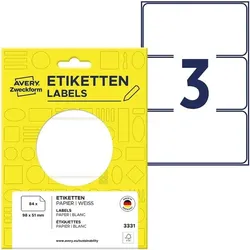 Avery Zweckform 84er-Pack Vielzweck-Etiketten »3331« weiß