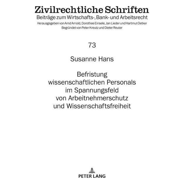 Peter Lang Hans:Befristung wissenschaftlichen Pers (67839618)