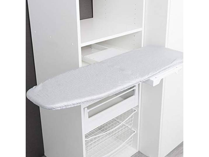 SOTECH Bügelbrett Ironfold Premium Bügeltisch für Fachbodenmontage im Schrank ausziehbar klappbar und um 180° schwenkbar inkl. Bügeltuch Aluminium grau