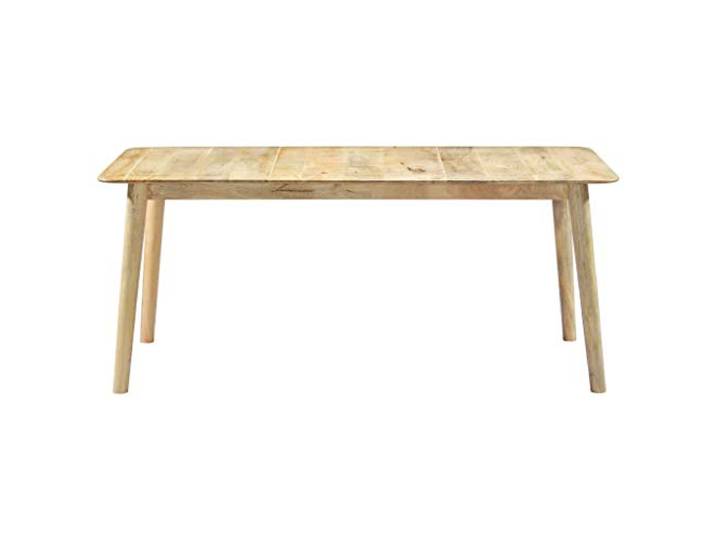 YUTAASU Esstisch 180x90x76 cm Mango Massivholz Handgefertigt, Robust, Runde Beine, Einfache Montage, Küche Und Esszimmer
