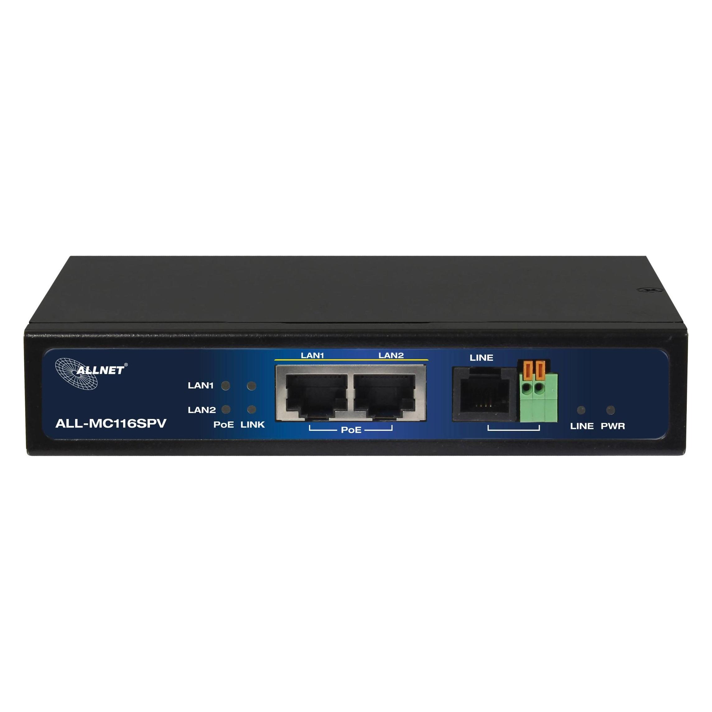 Allnet Punkt-zu-Punkt Modem VDSL2 Vectoring via 2-Draht mit PoE unmanaged ALL-MC116SPV-VDSL2 (ALL-MC116SPV-VDSL2)
