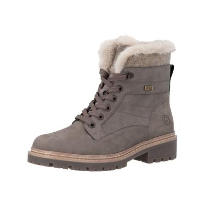 Schnürstiefelette REMONTE "Remonte Stiefelette Lederimitat", Damen, Gr. 40, grau, Lederimitat, Schuhe Schnürstiefelette