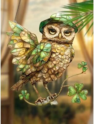Inspired Living Colorful Owl Pendant Light Decorative Hanging Lamp For Indoor & Outdoor Spaces g